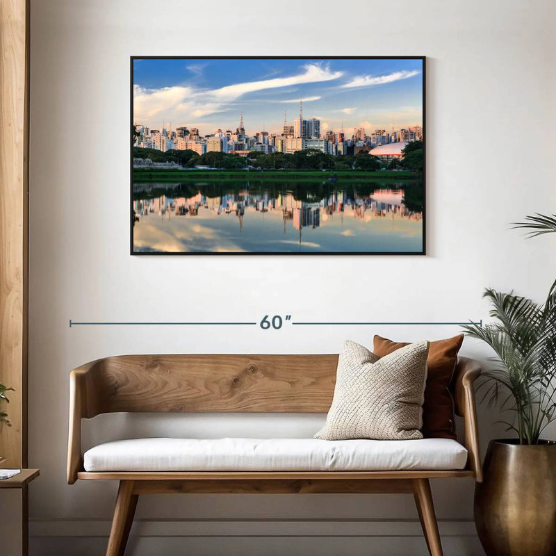Horizon du parc d'Ibirapuera, Cadre flottant noir, 43 po x 29 po