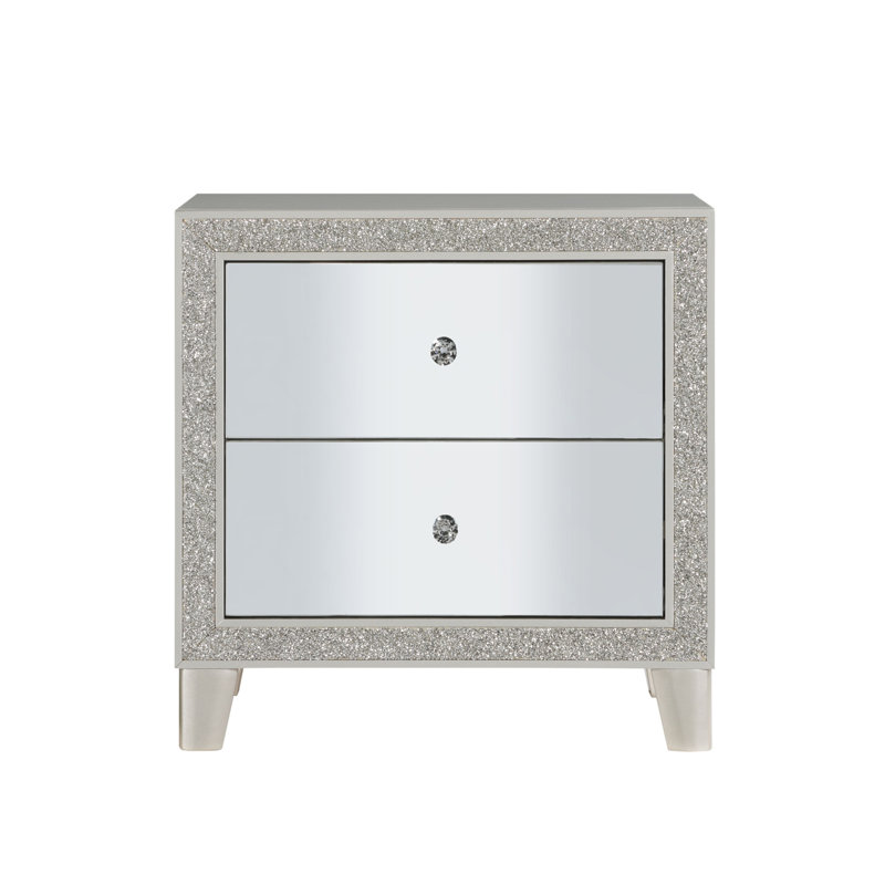 Table de chevet à finition miroir Sliverfluff