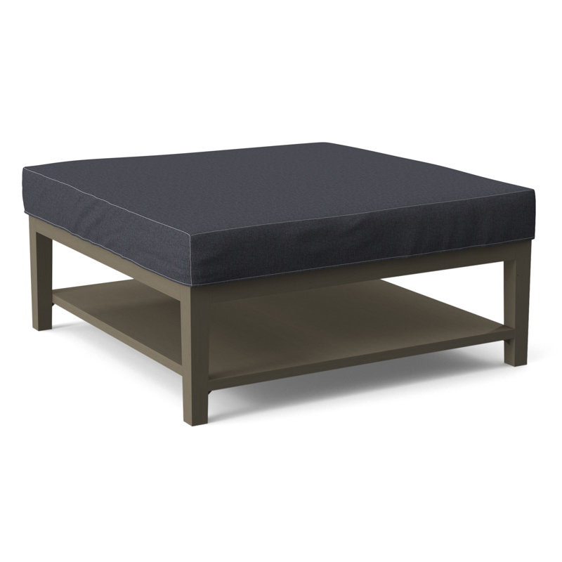 Hammond Square Ottoman, White Textured Performance; 0865-91, Stone Hearth Finish