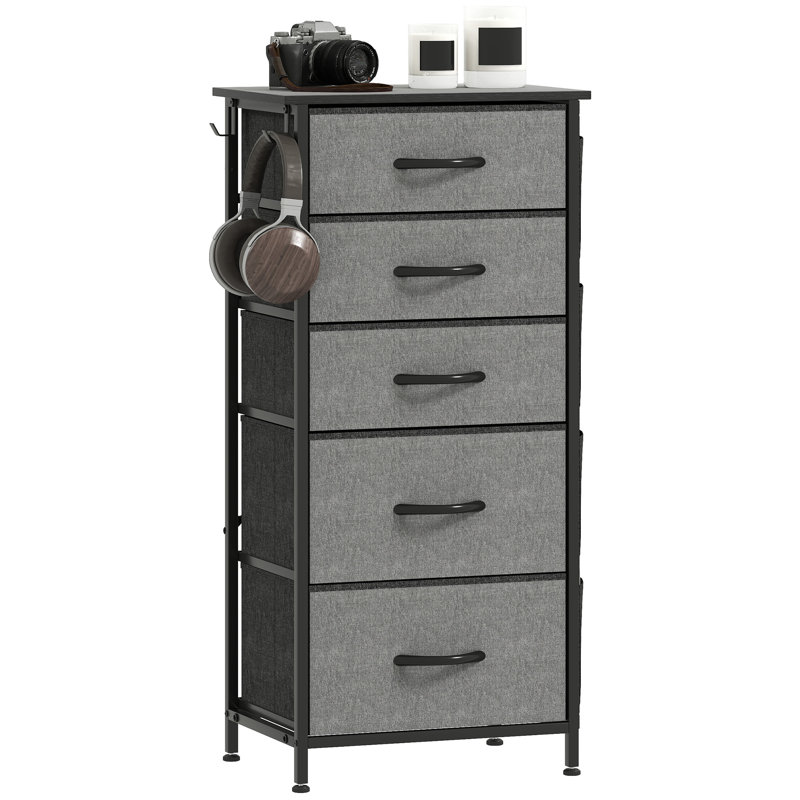 45cm W 5 - Drawer Chest of Drawers, Grey