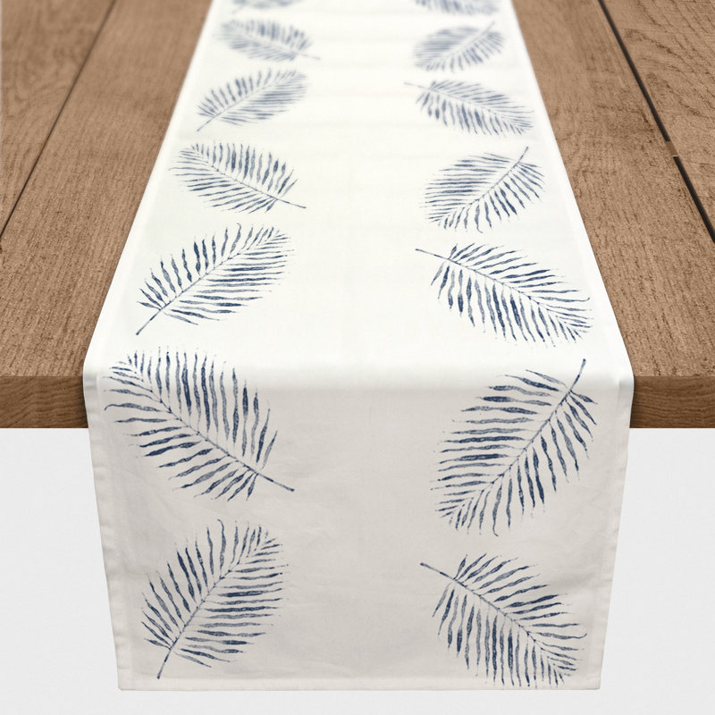 Chemin de table aquarelle, 90 po x 16 po, Bleu marine, 40