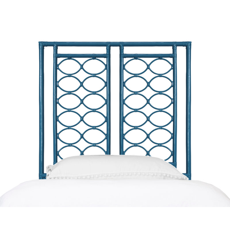 Infinity Wicker/Rattan Open-Frame Headboard, Pacific Blue, Twin