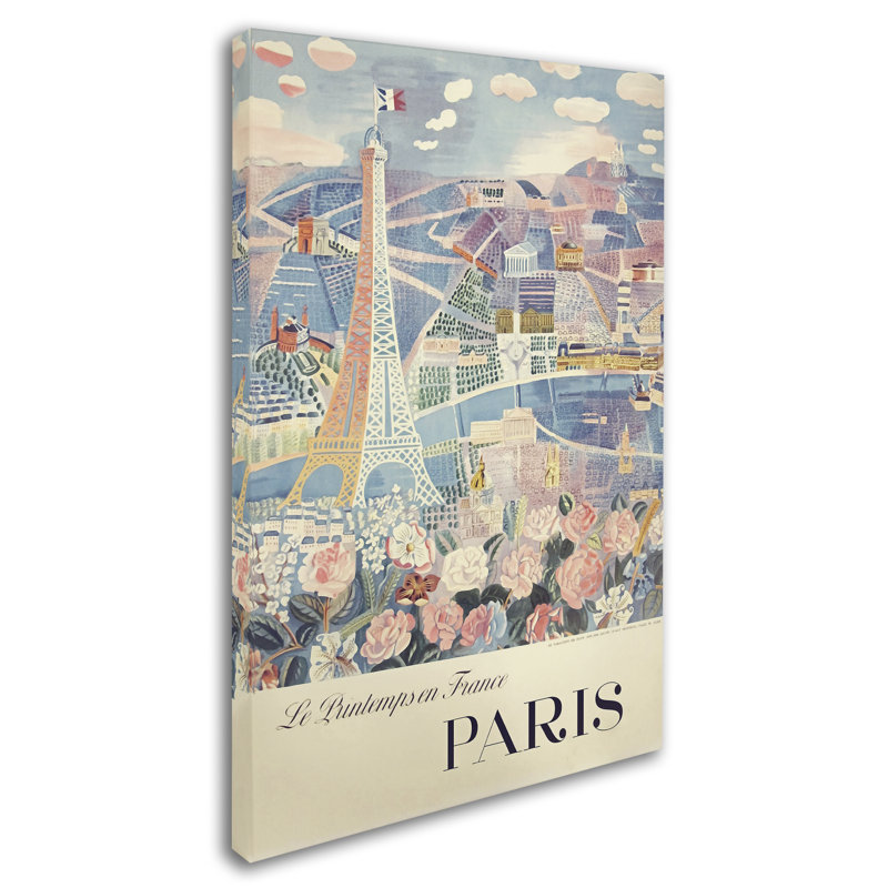 Printemps de Paris par Vintage Apple - reproduction sur toile, H 47 po x l 30 po x P 2 po