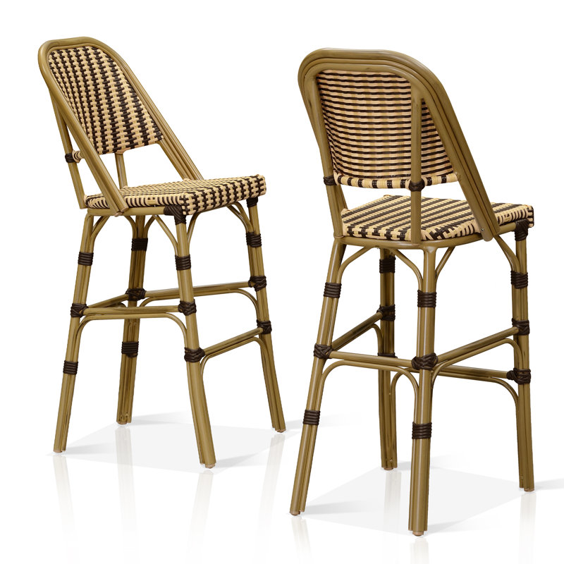 Ensemble de 2 tabourets de bar Leaf, Noir / brun