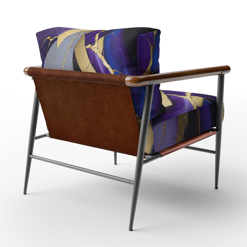 Cress - Fauteuil d'appoint rembourré en marbre, Noir, noir, noir, noir