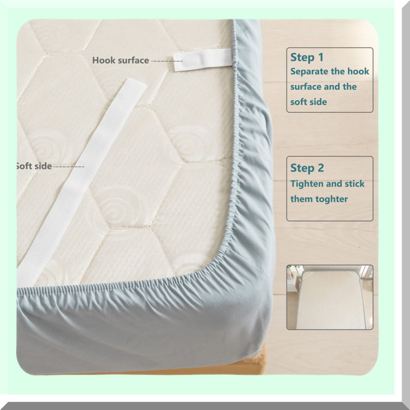 UltraSoft Grip Twin Fitted Sheets - 2 Pack with Secure Straps - Stay Put Microfiber Bed Sheets - Gray Twin Size - No More Slipping Off