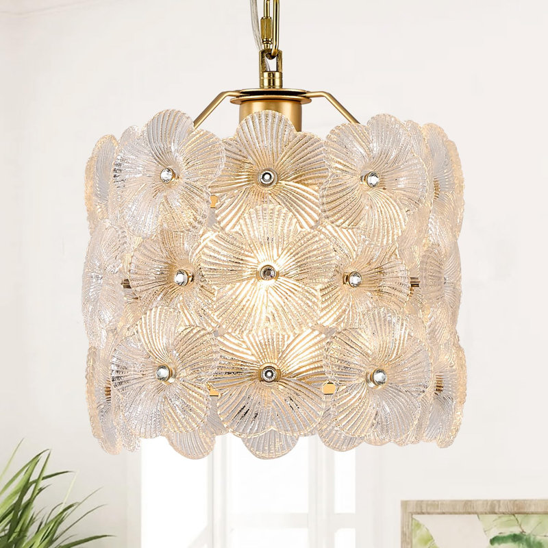 Luminaire suspendu en verre doré