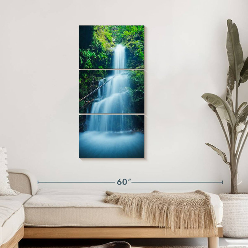 «Asian Waterfalls», reproduction d'art sur toile, H 44 po x l 21 po x P 1,25 po