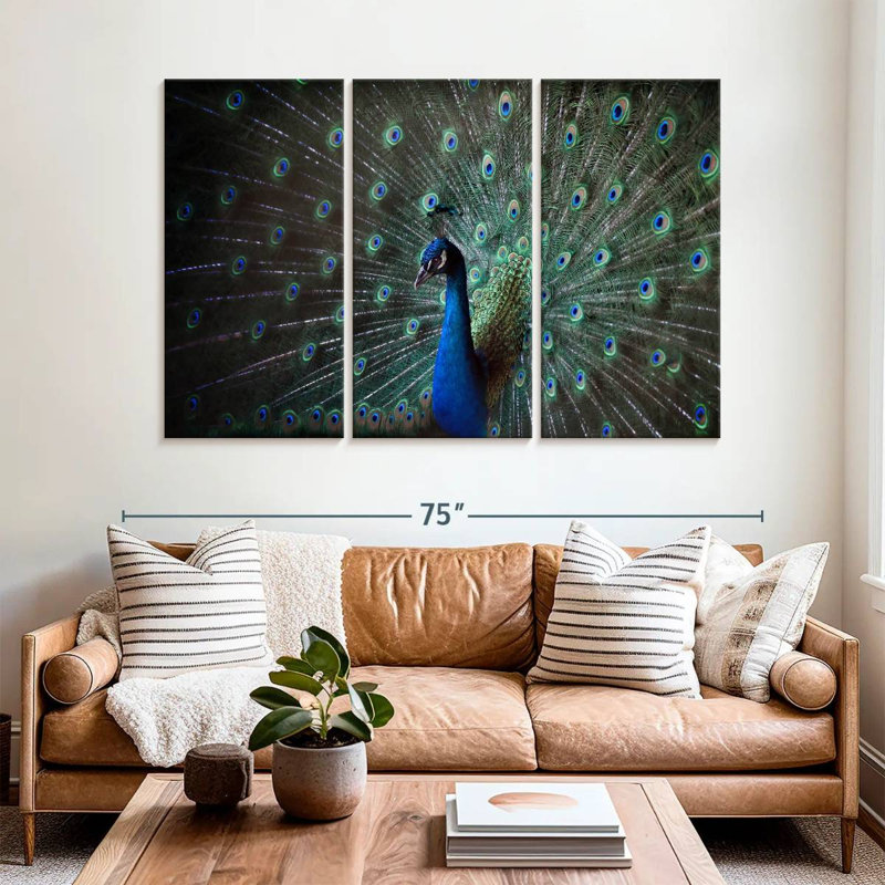 Brampt Noble Blue Peacock, 42" H x 65" W