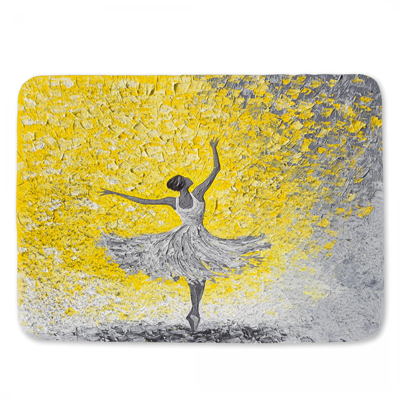 Dancing Dancer Bath Mat Performance Bathroom Decor Parisian, 24" L x 17" W