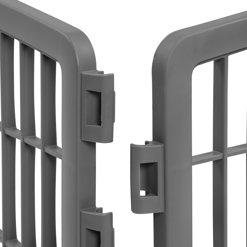 Gray Heavy-Duty Plastic Pet Playpen Add-On Panels