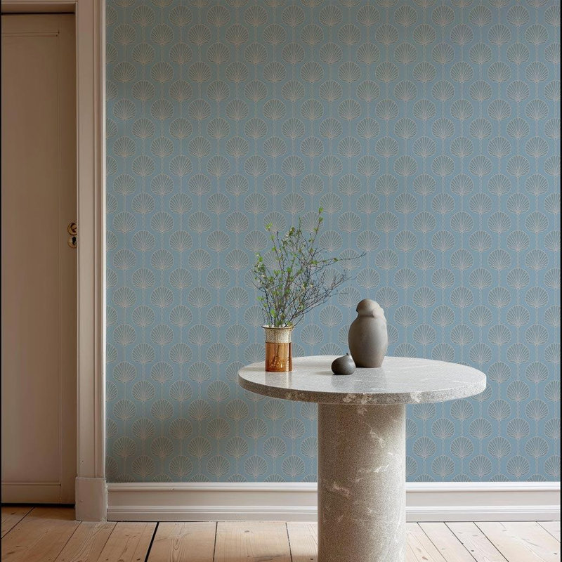 Deco Lily - Sky Blue Wallpaper
