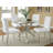 Jayelle Round Dining Table with Glass Top in Clear and Chrome