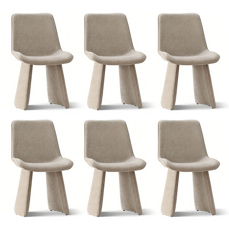 Chaises de salle à manger rembourrées avec accoudoirs rembourrés Modern (ensemble de 6), Khaki