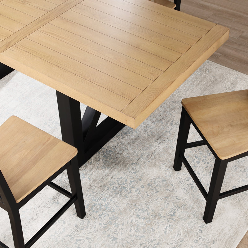 Lixy 80" Counter Height Extendable Dining Table, Black