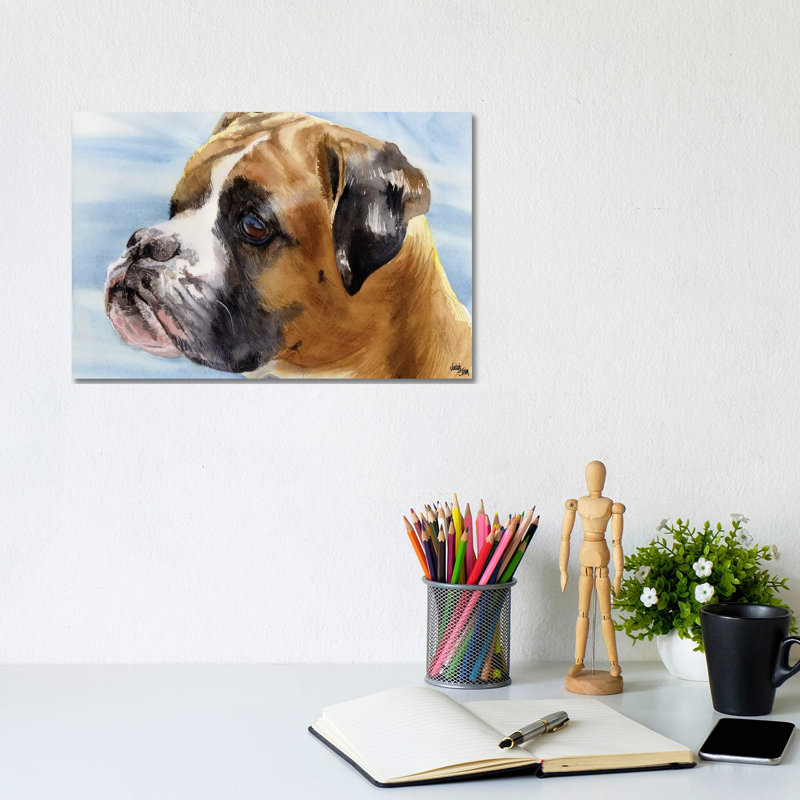 Peter Pan - Boxer Dog by Judith Stein - Wrapped Canvas Painting, 20.32cm H x 30.48cm W