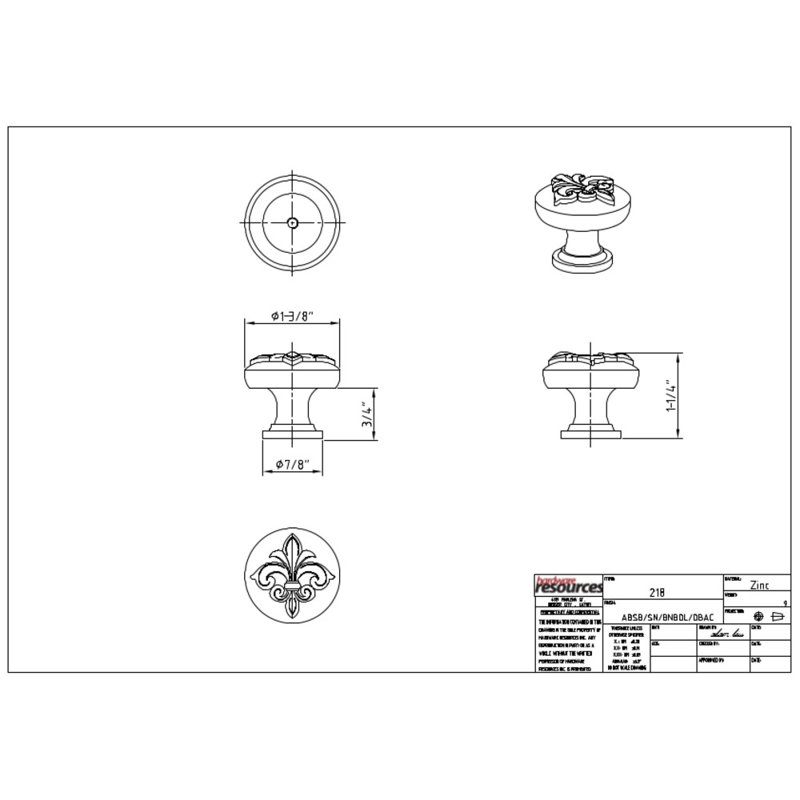 Lafayette Mushroom Knob, Satin Nickel