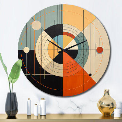 Syncronicities Midcentury Elegant Retro Art VII - Horloge murale moderne Mid-Century