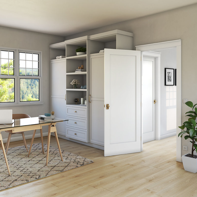Primed White 80" x 36" Paneled Solid Wood Interior Door