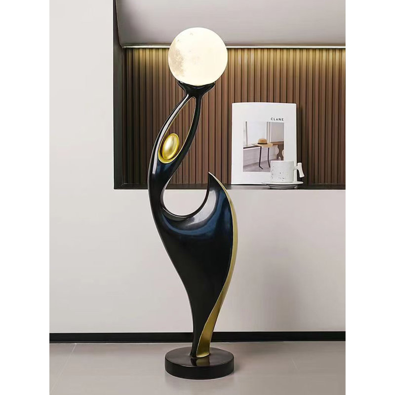 Lampe sur pied en résine Simple Art, Noir