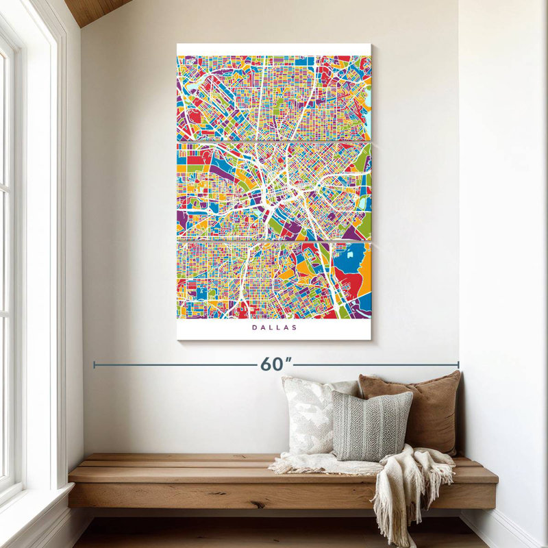 Aliaz Dallas Texas City Map IV, 50" H x 32" W