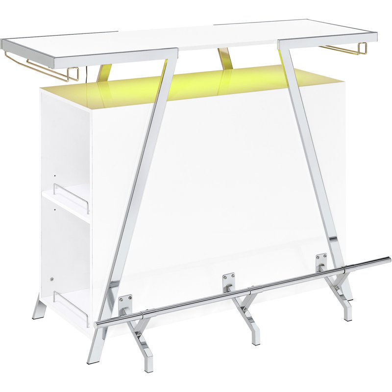 Bar à domicile blanc ultrabrillant avec conception modulaire et support à vin à placard central contemporain pour l'organisation de la salle à manger