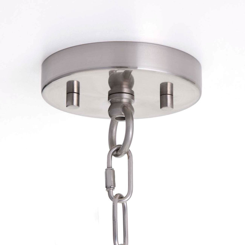 Luminaire suspendu simple 4 lumières Condry, Nickel brossé