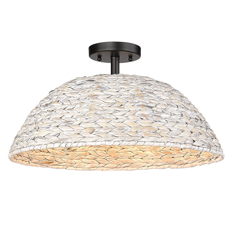 Yelverton Semi Flush Mount, Painted Sweet Grass Shade