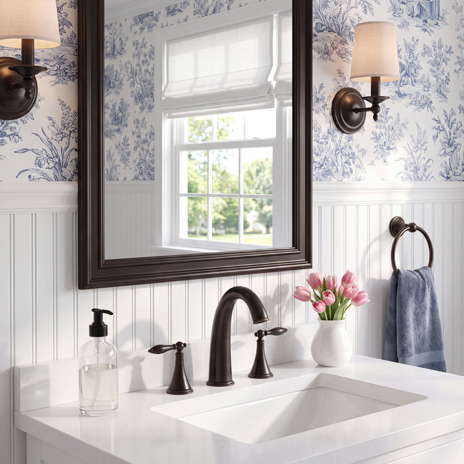 Finial Deck-Mount Bath Faucet Trim, Oil Rubbed Bronze