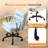 24.4 Inch Upholstered Swivel Office Chair With Leg Pegs And Wheels-1753660966