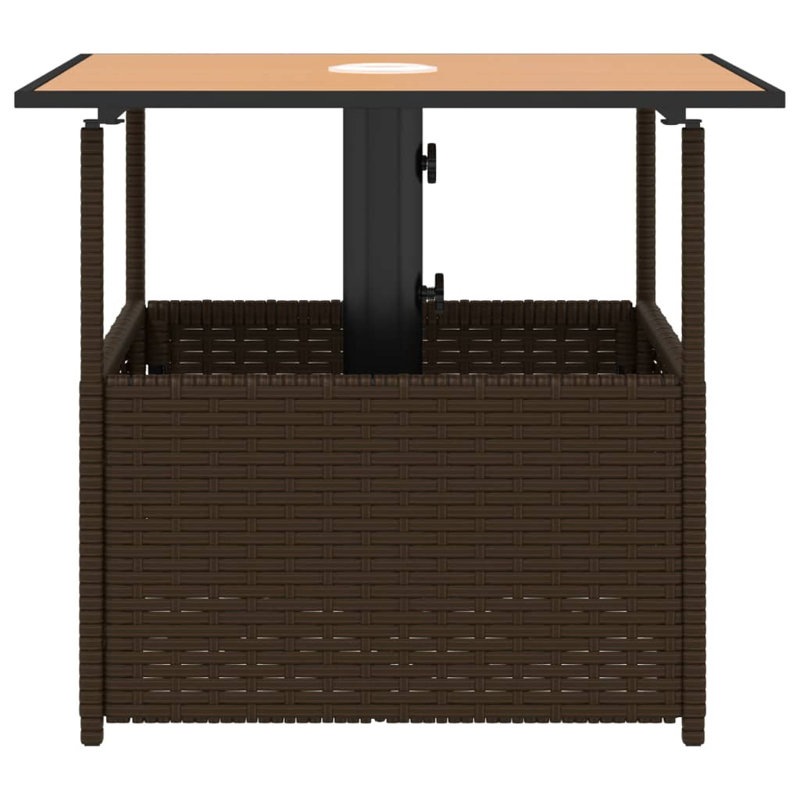 Square Metal Outdoor Coffee Table With Umbrella Hole , 55cm cm W 55cm cm D