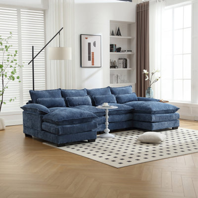 Grand canapé modulaire moderne en U en chenille