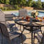 Ensemble repas pour 6 personnes avec table ronde et 6 chaises empilables-202512946