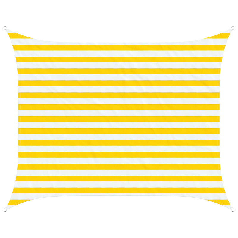 Vidaxl Sunshade Sail Oxford Fabric Rectangular Patio Shade Sunscreen Canopy, Yellow/White, 2m W x 2.5m L