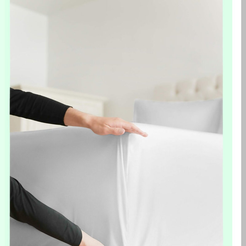 CoolCotton 400 Thread Count Twin Size Bedding Sheet Set - Breathable Hotel Luxury Sheets - Extra Soft & Wrinkle Free - Comfy White Sheets Set