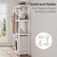 Tablette de rangement à 5 niveaux pour laveuse-sécheuse, support de rangement robuste à hauteur réglable avec planche de bois double couche blanche et cadre en fer, rangement pour salle de lavage peu encombrante pour petits espaces, 28 po-132586121