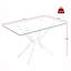 Table de salle à manger 47,24 "rectangulaire en verre trempé transparent, design élégant avec pieds en métal, table de cuisine pour la salle à manger-1609526895-1609526880