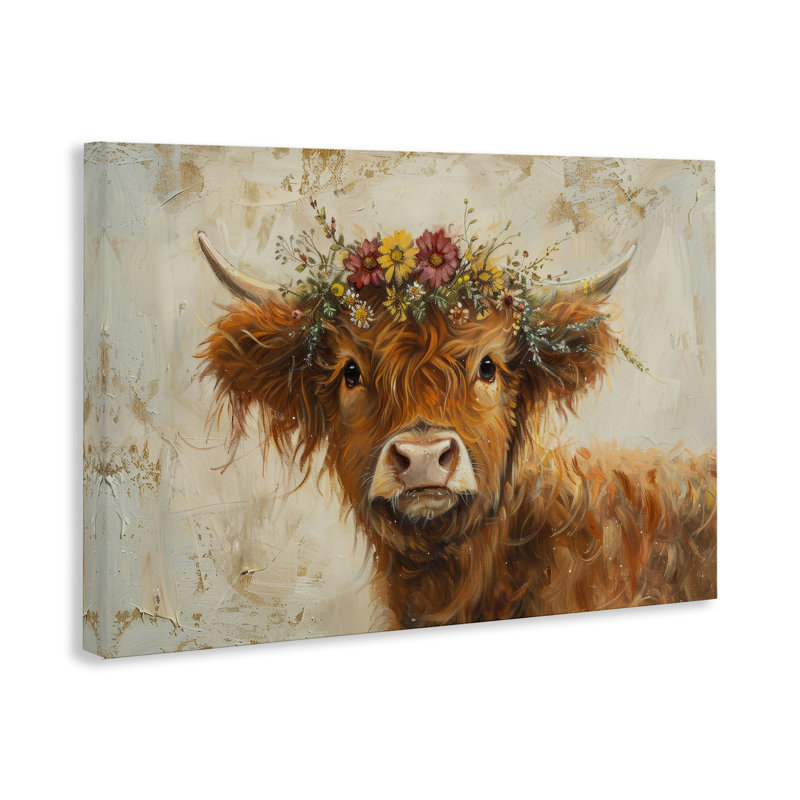 Art floral sur toile Floral Crown Highland par Petals Prints Design, 16" H x 24" W