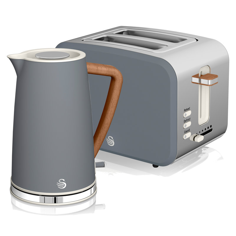 Swan 1.7L Stainless Steel Electric Tea Kettle, Grey