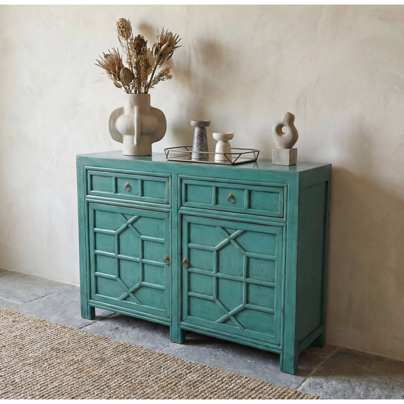144cm Solid Wood Sideboard, Emerald Green