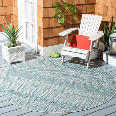Tapis bleu sarcelle intérieur / extérieur Johansson