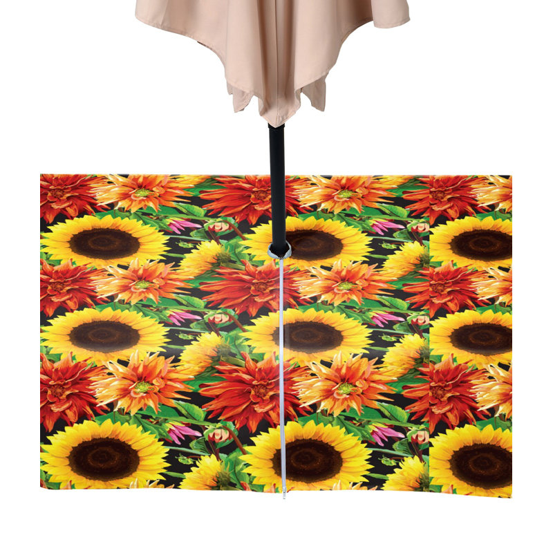 Sunflower Garden Outdoor Water Repellent Tablecloth, 104" x 60"
