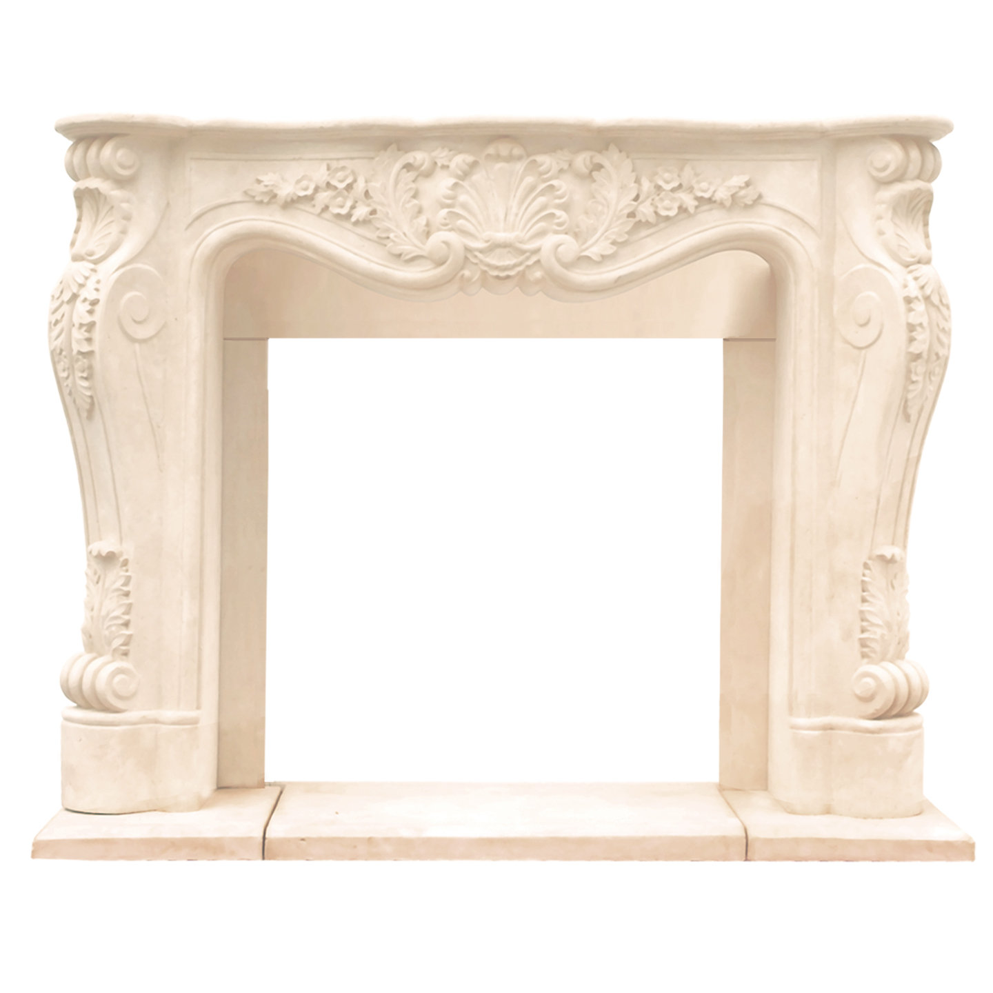 Historic Mantels Limited Chateau Louis Cast Stone Fireplace Surround with Hearth & Filler panels & Reviews | Wayfair