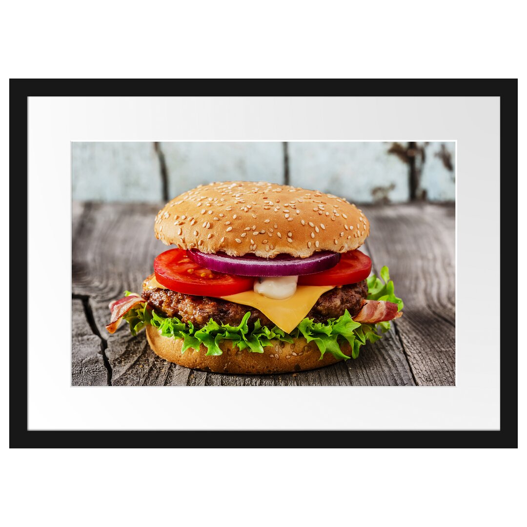 Gerahmtes Poster Leckerer Cheesburger