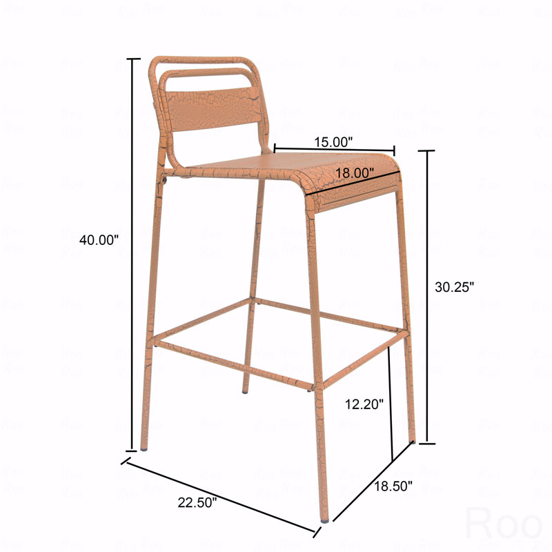 Ensemble de 2 tabourets de bar d'extérieur, Orange
