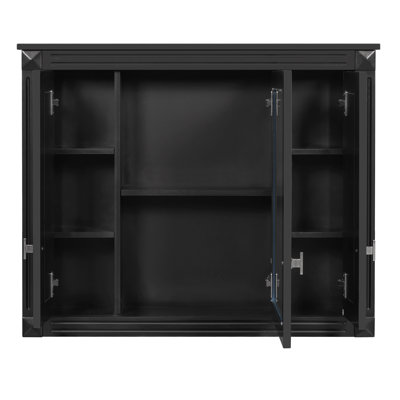 Bathroom Wall Cabinet With Mirror, Wall Mounted Medicine Cabinet With 4 Shelves, Mirrored Door Over Toilet Storage Cabinet, White