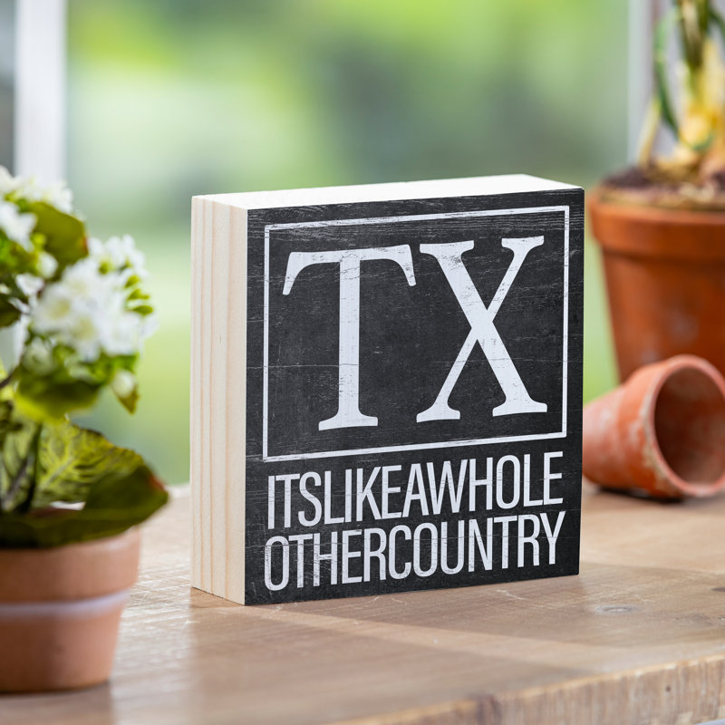 State Wooden Plock Texas 6x6"