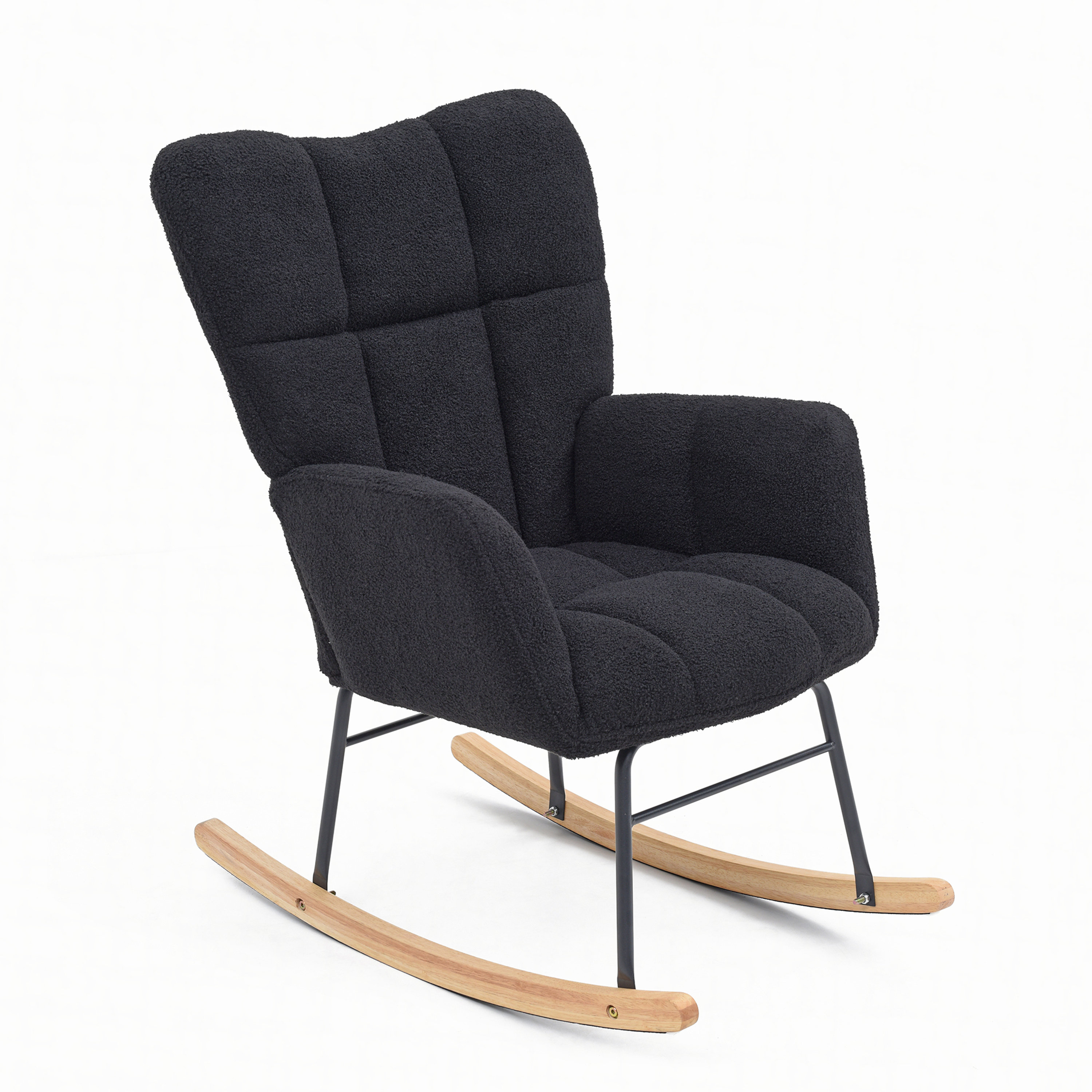 George Oliver Rocking Chair Teddy Upholstered Glider Rocker Rocking ...