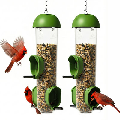 LONA 2-Pieces Outdoor 3-Port Bird Feeder, 1000ml