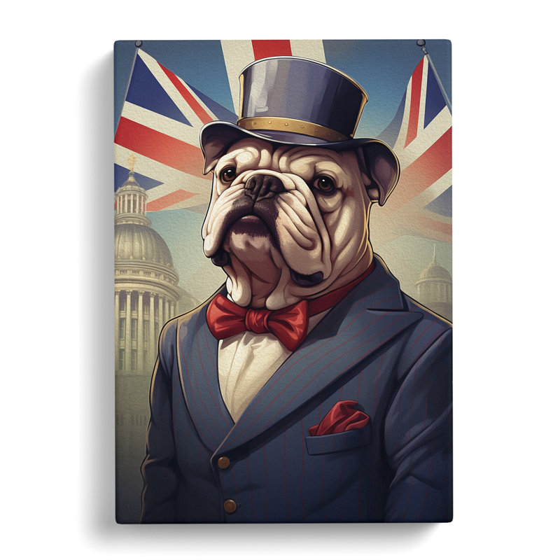 British Bulldog Deco No.2 - No Frame Print, 76cm H x 50cm W x 3cm D
